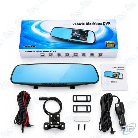 📱 Rétroviseur caméra DVR Full HD 1080P avec caméra de recul et vision nocturne