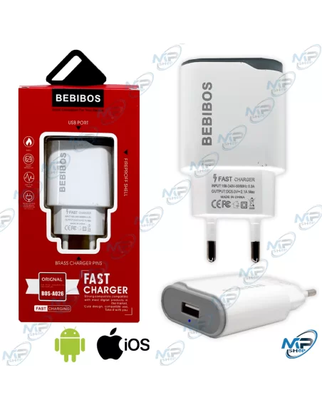 TETE DE CHARGE  BEBIBOS  1USB  2.1A