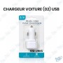 🚗 Chargeur Voiture Via Links Double USB 2.1A pour Smartphone