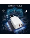⚡Tête Chargeur Rapide DEVIS 20W Double Port USB 3.0 & Type-C PD