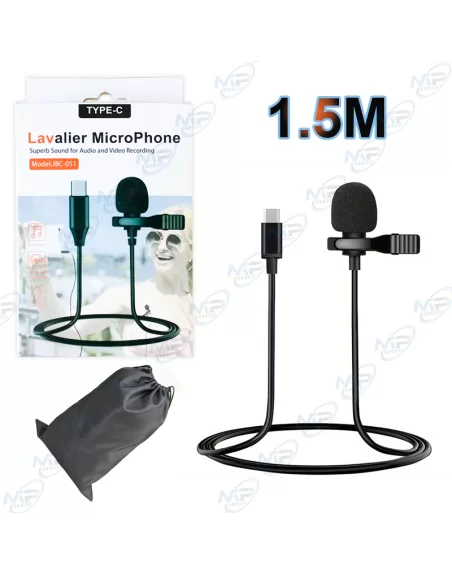🎤Micro Cravate Lavalier Pro 1.5M | USB Type-C | Son Pur pour Android & PC