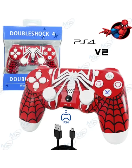 🕷️Manette PS4 V2 Sans Fil Design Spider-Man | Double Shock & Touchpad