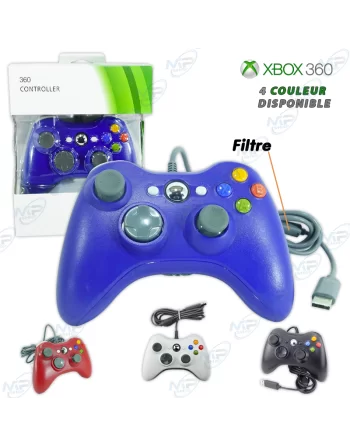 🕹️Manette Filaire Xbox 360 et PC | Vibrations, Confort et 4 Couleurs