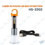 🔦 Lampe de Poche LED Multifonction Rechargeable HS-2302 – Éclairage Portable avec Crochet, Aimant et Zoom