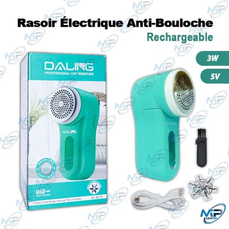 👕 Rasoir Anti-Bouloches Électrique Rechargeable DALING DL-2019 – 3W, 5V, Entretien des Vêtements