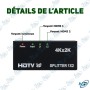 🔌 Splitter HDMI 1 Entrée 2 Sorties 4Kx2K – Répartiteur HDMI Full HD 1080p et 3D