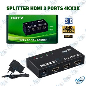 🔌 Splitter HDMI 1 Entrée 2 Sorties 4Kx2K – Répartiteur HDMI Full HD 1080p et 3D
