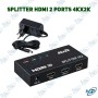 🔌 Splitter HDMI 1 Entrée 2 Sorties 4Kx2K – Répartiteur HDMI Full HD 1080p et 3D