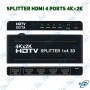 🔌 Splitter HDMI 1 Entrée 4 Sorties 4Kx2K – Répartiteur HDMI Full HD 1080p et 3D