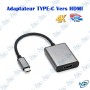 🔌 Adaptateur USB Type-C vers HDMI 4K – Convertisseur USB-C vers HDMI pour PC, MacBook et Smartphone