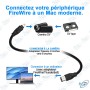 🔌 Câble Adaptateur FireWire 4 Broches vers 6 Broches – Connexion Caméra DV et Périphériques Vidéo
