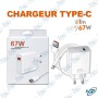 ⚡ Chargeur Rapide 67W avec Câble USB Type-C – Adaptateur Secteur pour Smartphone