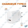 ⚡ Chargeur Rapide 67W avec Câble USB Type-C – Adaptateur Secteur pour Smartphone