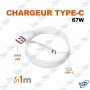 ⚡ Chargeur Rapide 67W avec Câble USB Type-C – Adaptateur Secteur pour Smartphone