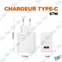 ⚡ Chargeur Rapide 67W avec Câble USB Type-C – Adaptateur Secteur pour Smartphone