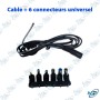 🔌 Câble Universel pour Chargeur PC Portable + 6 Embouts Connecteurs Adaptateurs