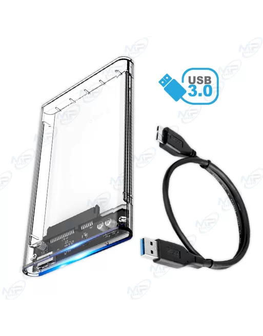 Boitier Disque Dur Externe transparent USB 3.0 2.5 pouces pour SSD SATA et  HDD