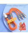 ⚡ Câble de Chargement Rapide 3-en-1 (Micro USB, iOS, Type-C) | 120W & 6A