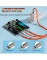 ⚡ Câble de Chargement Rapide 3-en-1 (Micro USB, iOS, Type-C) | 120W & 6A
