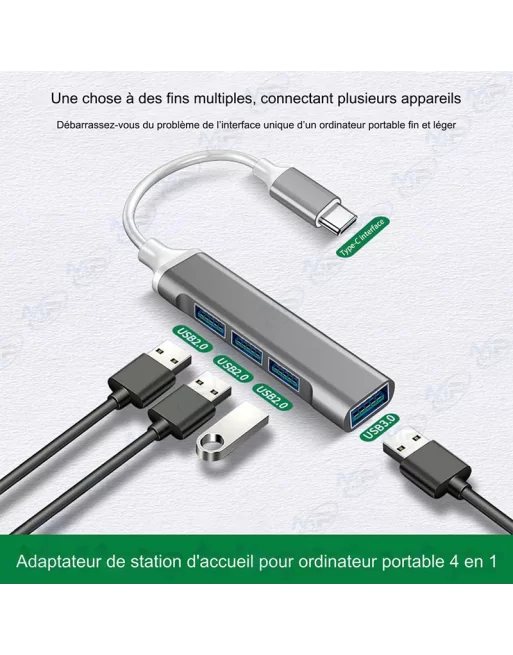 HUB TYPE C AVEC 4 PORT USB 3.0
