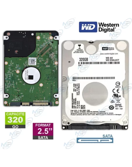 DISQUE DUR INTERNE WESTERN DIGITAL 2.5 SATA 320GB