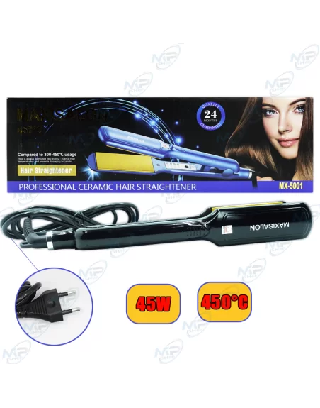 🌡️Lisseur MAXISALON MX-5001 : Céramique, 450°C, Cheveux Lisses et Brillants