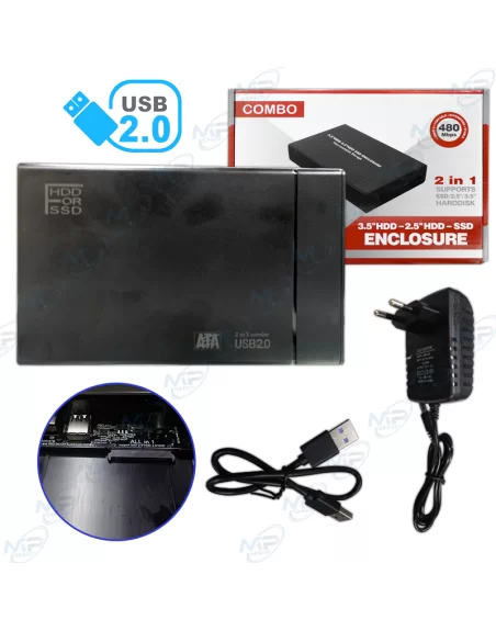 💾Boîtier Externe Disque Dur USB 2.0 | 2.5" & 3.5" | 10 To Max