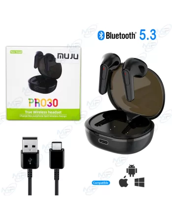 👂Écouteurs TWS MUJU PRO30 – Bluetooth 5.3, Confort Ergonomique, Type-C
