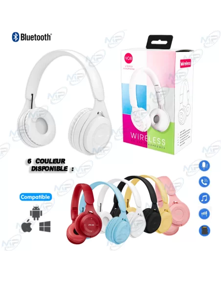 Casque Bluetooth sans fil BT 5.0 Y08