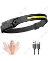 💡Lampe Frontale COB 350 Lumens Rechargeable USB-C | Capteur Mouvement