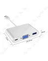 Adaptateur TYPE-C  3.1 Vers VGA + USB 3.0 + Type-C PD