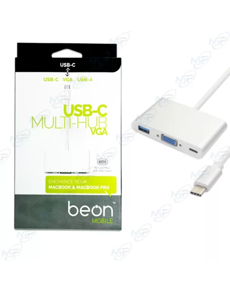 Adaptateur TYPE-C  3.1 Vers VGA + USB 3.0 + Type-C PD