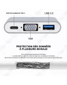 📺Adaptateur USB-C 3-en-1 : VGA, USB 3.0 et USB-C PD pour MacBook & PC