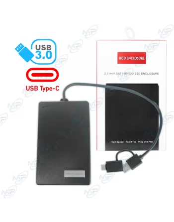Boîtier de disque dur externe transparent SATA vers USB 2.5/Type C