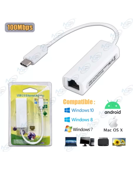 Carte réseau Type-C vers Ethernet RJ45