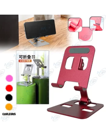 📱Support Téléphone Métal Pliable | Réglable & Stable | Aluminium Premium