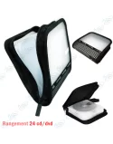 ⚫Sacoche 24 CD/DVD Traxdata Compacte – Étui Zippé Anti-Choc et Transport