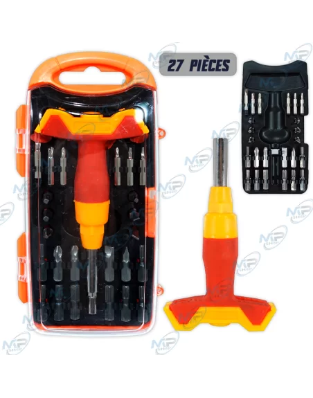 🛠️Set Tournevis 27-en-1 Poignée T | Kit Embouts Pro