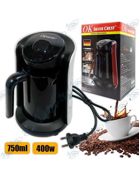 ☕Cafetière Turque Électrique Silver Crest 750ml - 400W, Anti-débordement