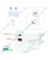 ⚡Chargeur Rapide DEVIS Double Port USB & Type-C 15W - Charge Murale 3A