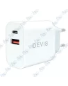 ⚡Chargeur Rapide DEVIS Double Port USB & Type-C 15W - Charge Murale 3A