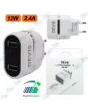 ⚡Tête de Charge Rapide DEVIS Dual USB 12W (2.4A) - Adaptateur Secteur Universel
