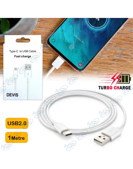 🚀Câble USB-A vers Type-C Turbo Charge 1M (MUJU) : La Vitesse Sans Compromis