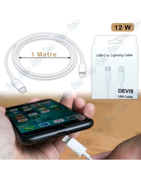 ⚡Câble USB-C vers Lightning 1M | Charge 12W Rapide pour iPhone/iPad