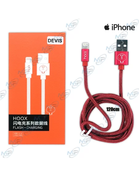 CABLE CHARGE  RAPIDE IPHON  TISSU HOOX