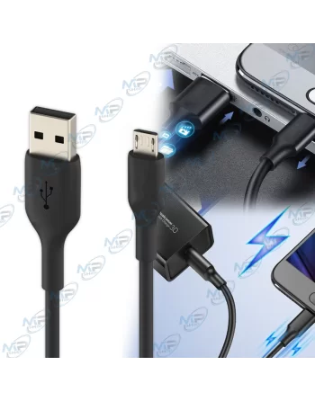 📱Câble Micro USB Noir 1M Standard - Charge Rapide & Transfert de Données Fiable