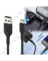 📱Câble Micro USB Noir 1M Standard - Charge Rapide & Transfert de Données Fiable
