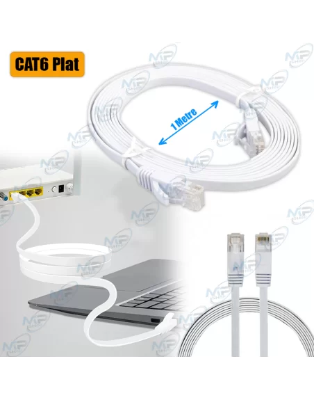 CABLE RESEAU RJ45 PLAT 1M