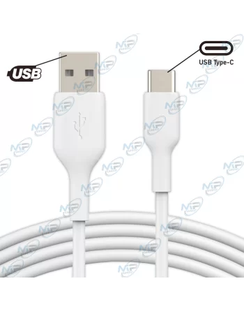 ⚡Câble USB-A vers Type-C Blanc 1M : Charge Rapide et Synchro Fiable
