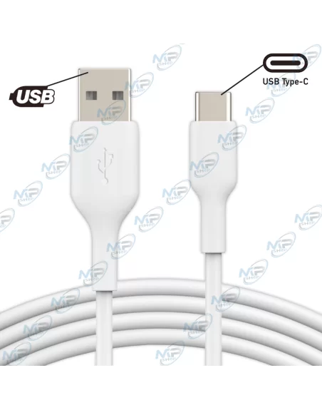 ⚡Câble USB-A vers Type-C Blanc 1M : Charge Rapide et Synchro Fiable
